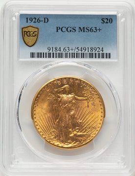 1926-D $20 Saint-Gaudens Double Eagle PCGS MS63+