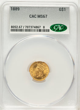 1889 G$1 Gold Dollar CACG MS67