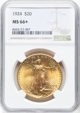 1924 $20 Saint Saint-Gaudens Double Eagle NGC MS66+