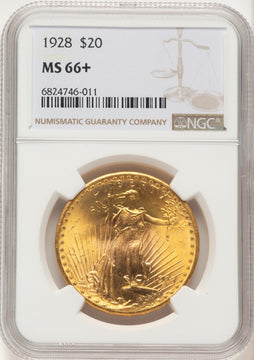 1928 $20 Saint-Gaudens Double Eagle NGC MS66+ 1928 $20 Saint-Gaudens Double Eagle NGC MS66+