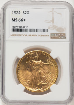 1924 $20 Saint Saint-Gaudens Double Eagle NGC MS66+