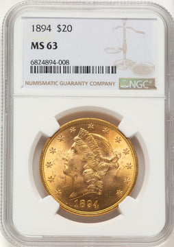 1894 $20 Liberty Double Eagle NGC MS63 1894 $20 Liberty Double Eagle NGC MS63