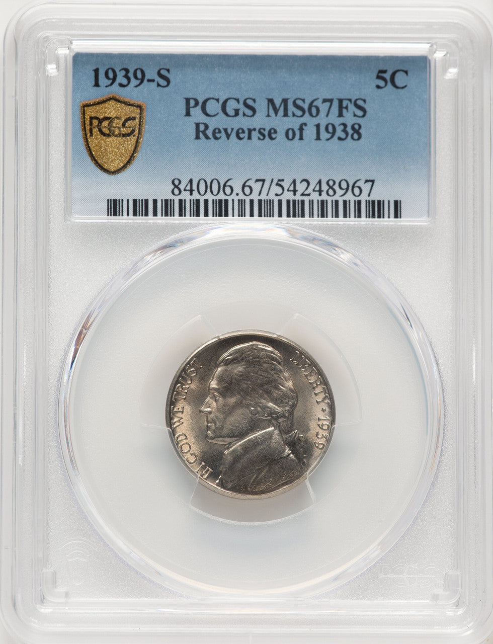 1938 ドイツ ニュルンベルク記念銀メダル PCGS SP63 1939-S 5C Reverse of 1938 FS Jefferson Nickel PCGS MS67 (784676001