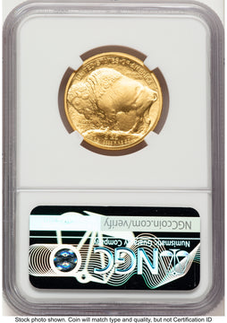 2008-W Burnished Gold Buffalo 1/2 oz Brown Label NGC MS70