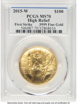 2015-W G$100 American Liberty High Relief FS /John PCGS MS70 Ed Moy Mercanti