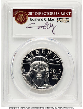 2015-W Proof Platinum Eagle 1 oz PCGS PR70 Ed Moy