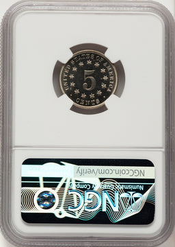 1882 5C CA Proof Shield Nickel NGC PR67