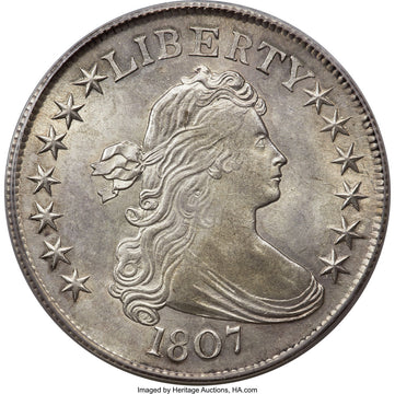 1807 50C Draped Bust Early Half Dollar PCGS MS63