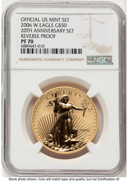 2006-W Reverse Proof Gold Eagle 1 oz Brown Label NGC PF70