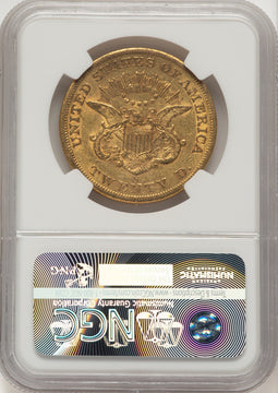 1858-S $20 CAC Liberty Double Eagle NGC AU53