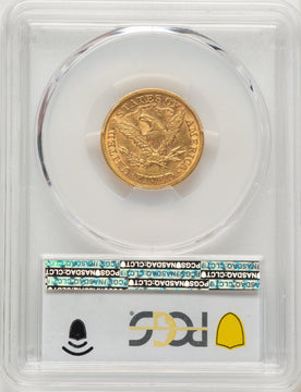 1873 $5 Closed 3 Blue Gradient Liberty Half Eagle PCGS AU55