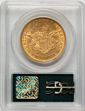 1851 $20 Green Label Liberty Double Eagle PCGS XF40