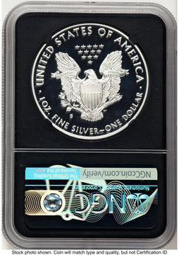 2019-S Proof Silver Eagle 1 oz FDI Trolley Label NGC PF70