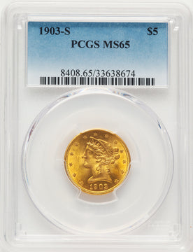 1903-S $5 Liberty Half Eagle PCGS MS65