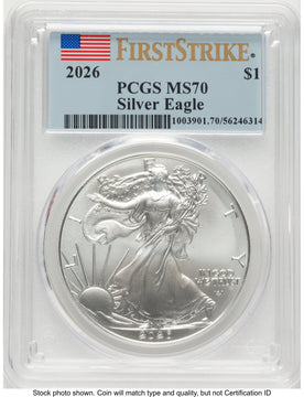 2026 Silver Eagle FS Flag PCGS MS70 2026 Silver Eagle FS Flag PCGS MS70