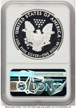 2018-W Proof Silver Eagle 1 oz ER Blue NGC PF70