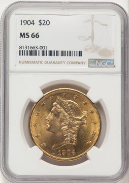 1904 $20 Liberty Liberty Double Eagle NGC MS66 1904 $20 Liberty Liberty Double Eagle NGC MS66