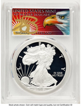 2019-W Proof Silver Eagle 1 oz FS Thomas Cleveland Eagle with Sun 1 of 500 PCGS PR70 2019-W Proof Silver Eagle 1 oz FS Thomas Cleveland Eagle with Sun 1 of 500 PCGS PR70