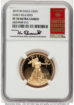 2010-W Proof Gold Eagle 1/2 oz ER Kenneth Bressett Red Book NGC PF70