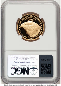 2022-W Proof Gold Eagle 1/2 oz FDI Kenneth Bressett Red Book NGC PF70