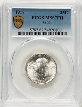 1917 T-1 FH Standing Liberty Quarter PCGS MS67