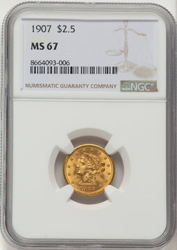 1907 $2.50 Liberty Quarter Eagle NGC MS67