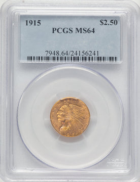 1915 $2.50 Indian Quarter Eagle PCGS MS64