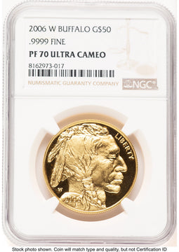 2006-W Proof Gold Buffalo 1 oz Brown Label NGC PF70