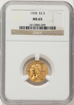 1928 $2.50 Indian Quarter Eagle NGC MS65