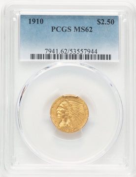 1910 $2.50 Indian Quarter Eagle PCGS MS62