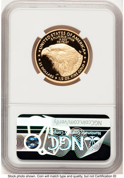 2025-W Proof Gold Eagle 1/2 oz FDI 1ST NGC PF70 2025-W Proof Gold Eagle 1/2 oz FDI 1ST NGC PF70