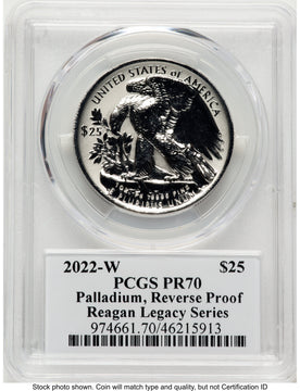 2022-W Palladium Eagle 1 oz REV Reagan Legacy Series Michael Reagan PCGS PR70
