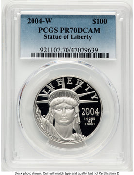 2004-W Proof Platinum Eagle 1 oz Blue Gradient PCGS PR70