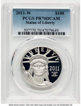 2011-W Proof Platinum Eagle 1 oz Blue Gradient PCGS PR70