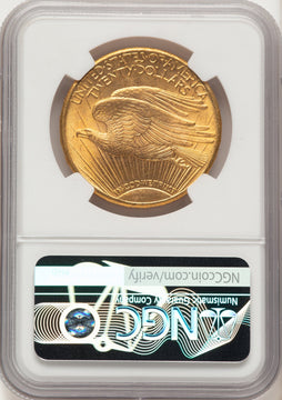 1911-D $20 CAC Saint-Gaudens Double Eagle NGC MS65+