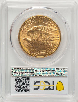 1911-D $20 Blue Gradient Saint-Gaudens Double Eagle PCGS MS65