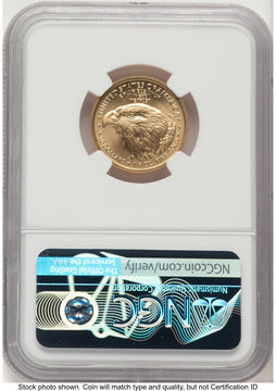 2021-W TY2 Gold Eagle 1/4 oz Unfinished Proof Dies Mike Castle NGC PF70