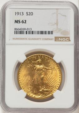 1913 $20 Saint-Gaudens Double Eagle NGC MS62