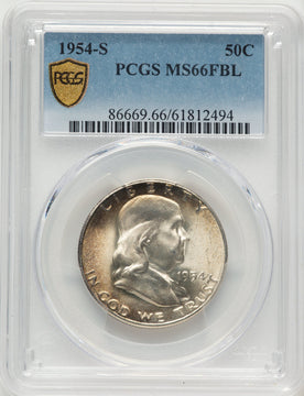 1954-S 50C FL Franklin Half Dollar PCGS MS66