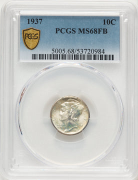 1937 10C FB Mercury Dime PCGS MS68