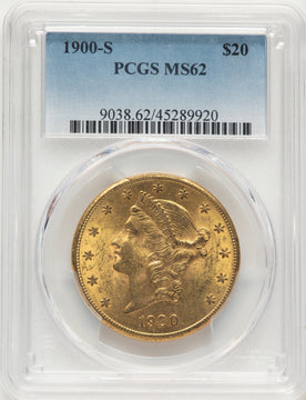 1900-S $20 Liberty Double Eagle PCGS MS62 1900-S $20 Liberty Double Eagle PCGS MS62