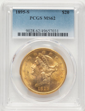 1895-S $20 Liberty Double Eagle PCGS MS62 1895-S $20 Liberty Double Eagle PCGS MS62