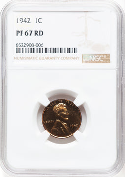 1942 1C RD Proof Lincoln Cent NGC PR67