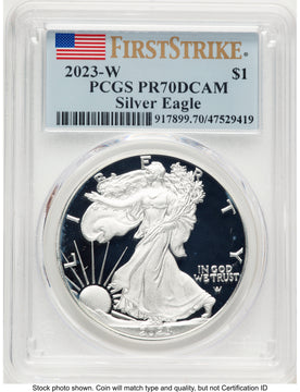 2023-W Proof Silver Eagle 1 oz FS Flag PCGS PR70