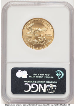 2006-W Burnished Gold Eagle 1/2 oz Brown Label NGC MS70
