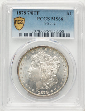 1878 7/8TF STRONG Morgan Dollar PCGS MS66