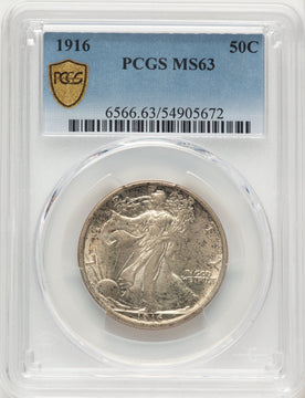 1916 50C Walking Liberty Half Dollar PCGS MS63 1916 50C Walking Liberty Half Dollar PCGS MS63