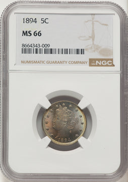 1894 5C Liberty Nickel NGC MS66