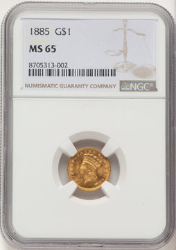 1885 G$1 Gold Dollar NGC MS65 1885 G$1 Gold Dollar NGC MS65
