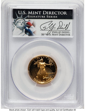 1991-P Proof Gold Eagle 1/4 oz Philip Diehl PCGS PR70